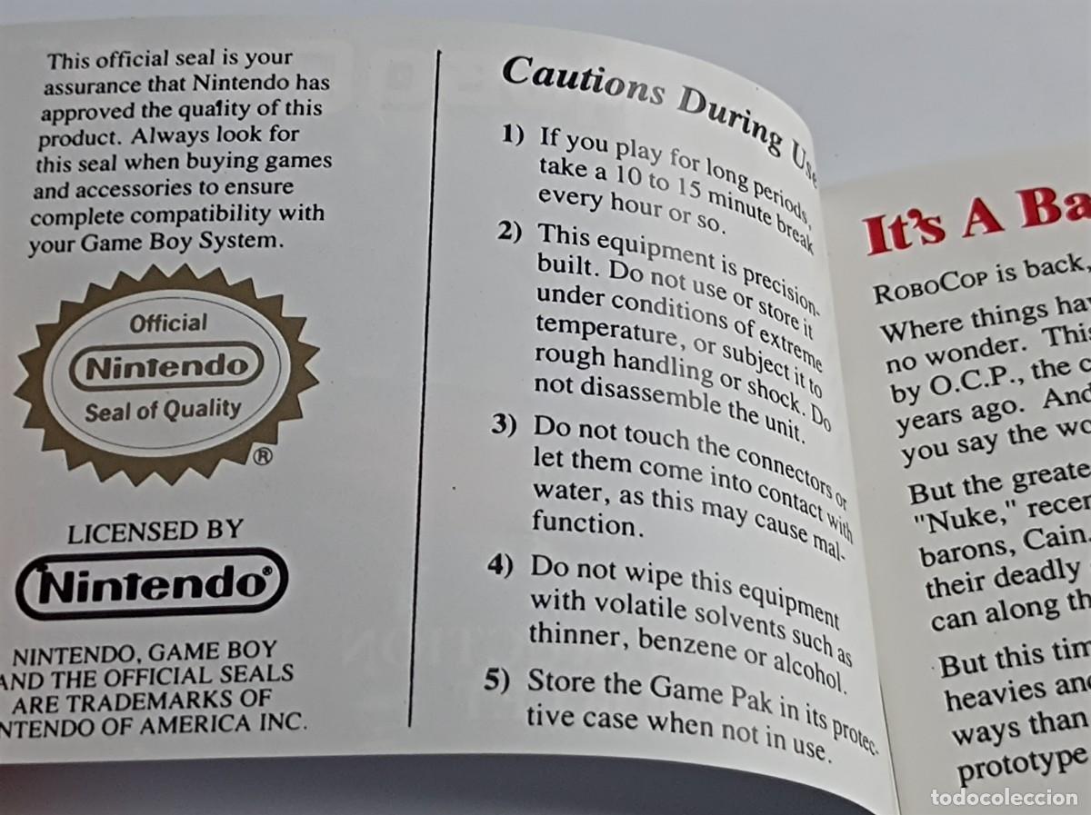 Videojuegos y consolas: MANUAL DE INSTRUCCIONES GAME BOY ROBOCOP 2 - Foto 4