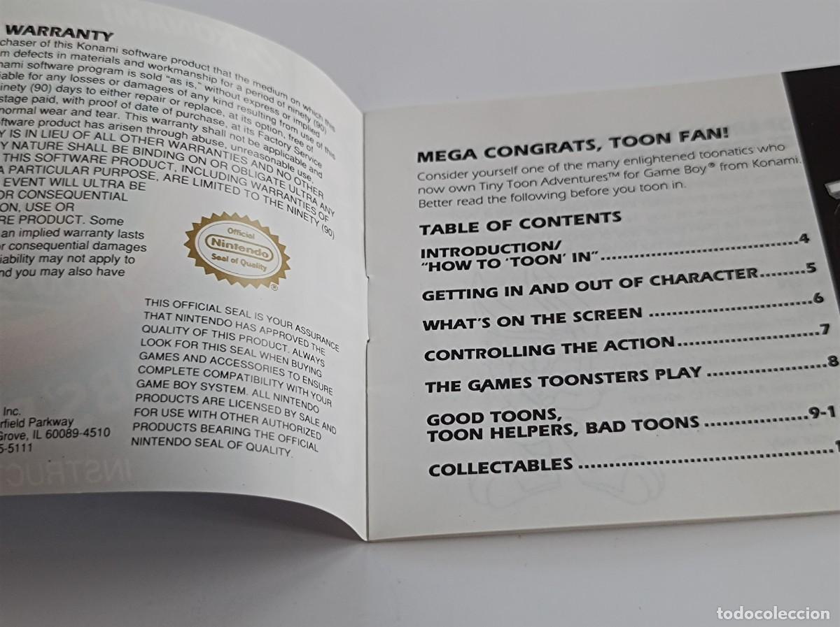 Videojuegos y consolas: Manual de Instrucciones GAME BOY Tiny Toon Babs Big Break - Foto 3