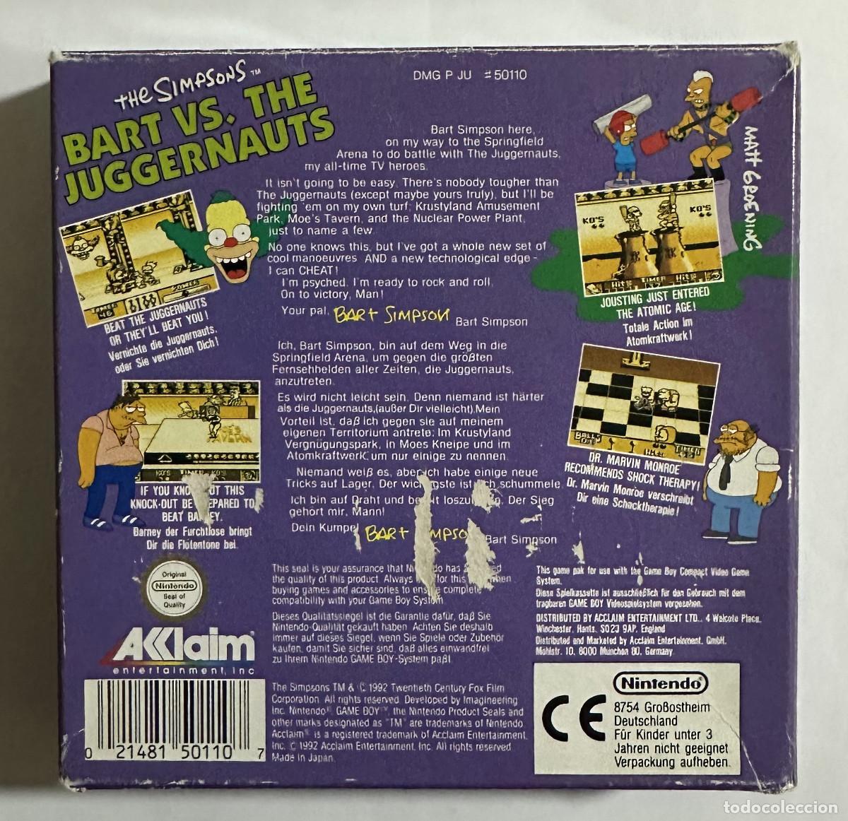 Videojuegos y consolas: Bart VS The Juggernauts Game Boy PAL NOE - Foto 3