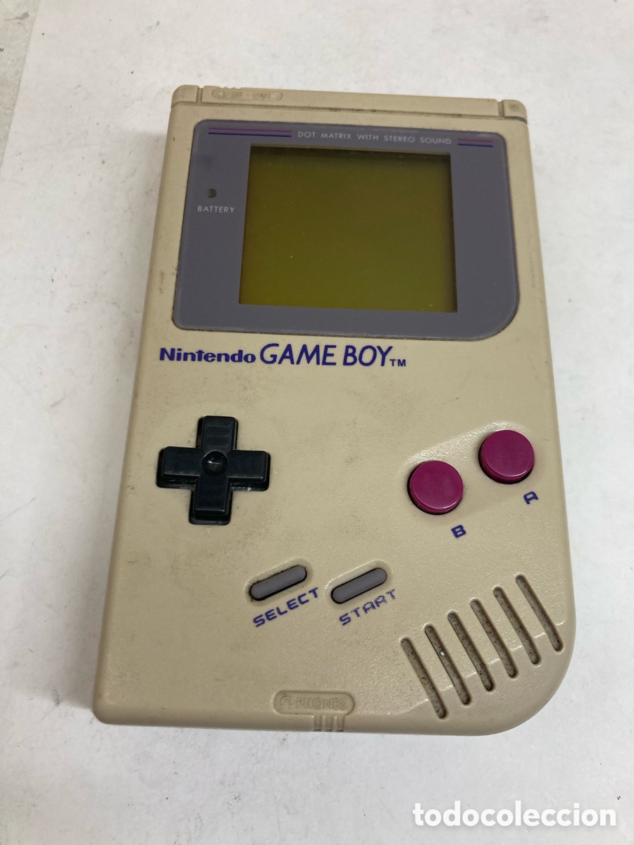 Videojuegos y Consolas: consola de videojuegos port&aacute;til Nintendo Game Boy original, modelo DMG-01, en color gris