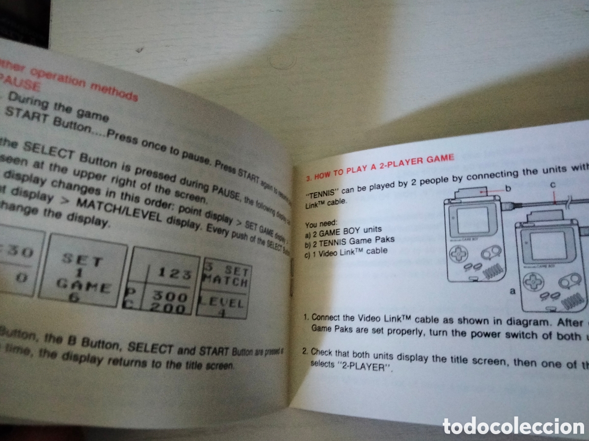 Videojuegos y consolas: Manual original Tennis Game Boy - Foto 2