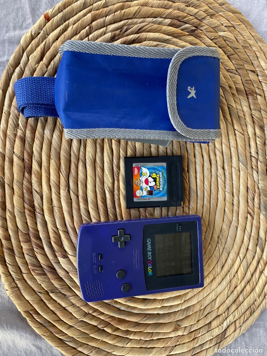 Videojuegos y Consolas: Lote Game Boy Color Lila (CGB-001) + Juego Silvestre y Piol&iacute;n + Funda de Transporte