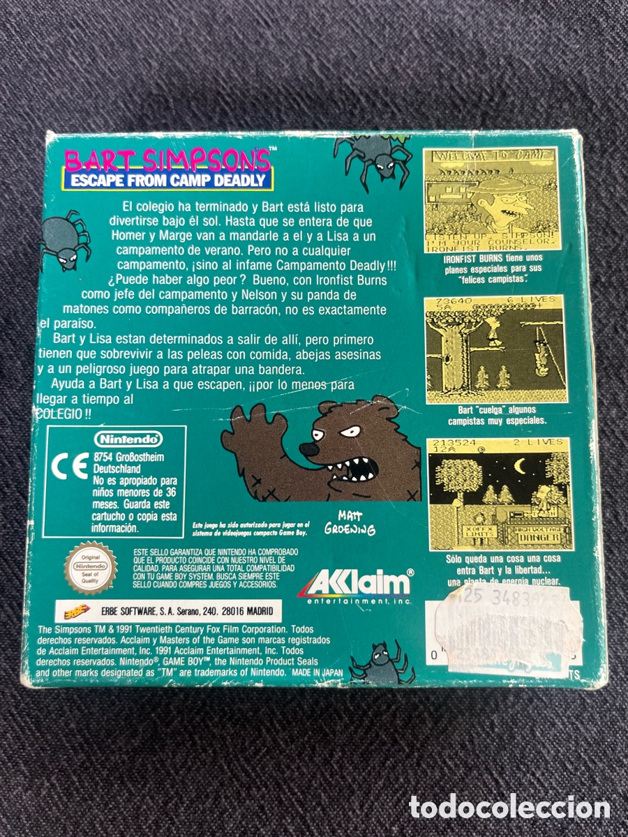 Videojuegos y consolas: Bart Simpsons Escape From Camp Deadly pal ESP gameboy - Foto 3