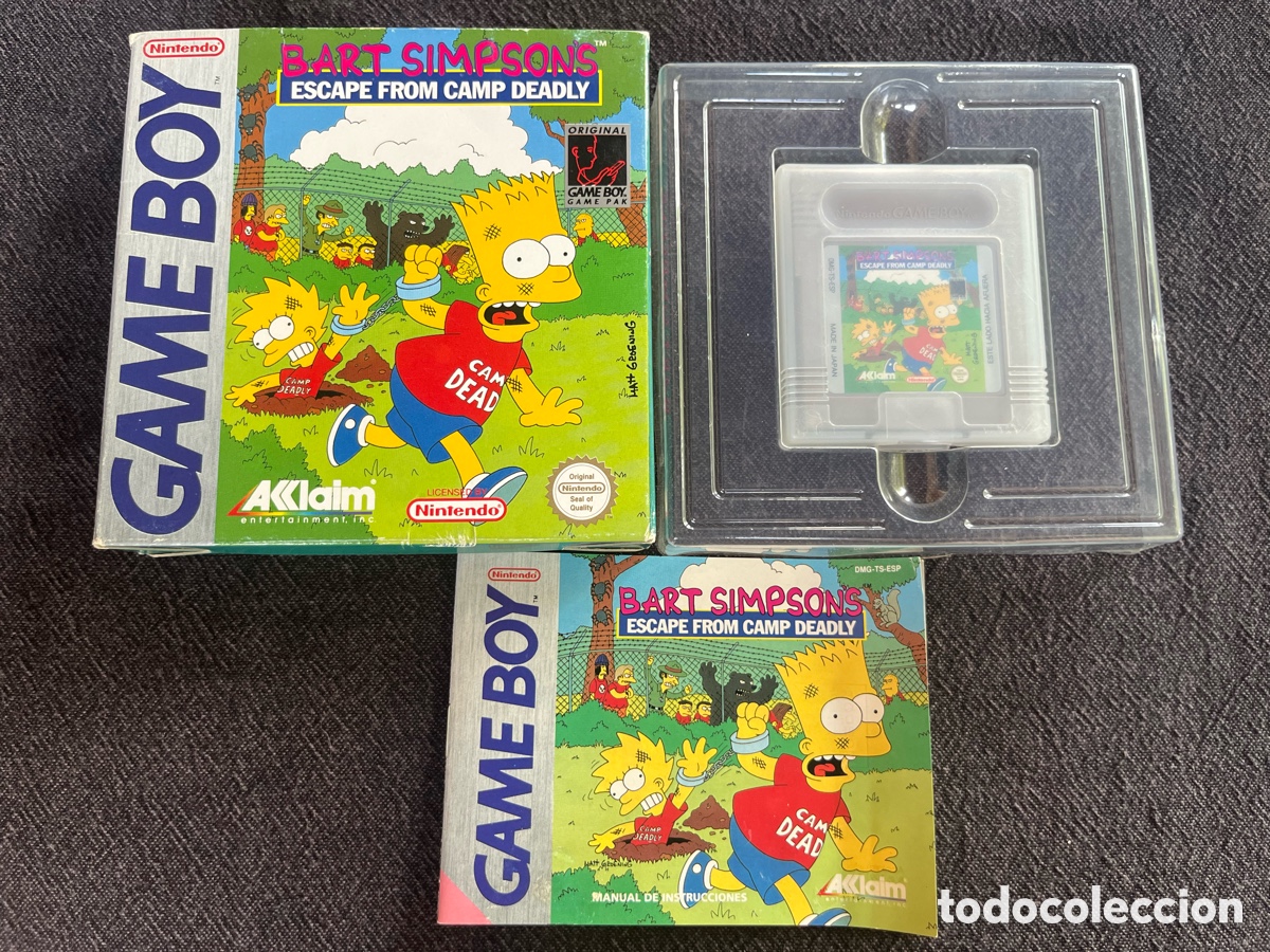 Videojuegos y consolas: Bart Simpsons Escape From Camp Deadly pal ESP gameboy