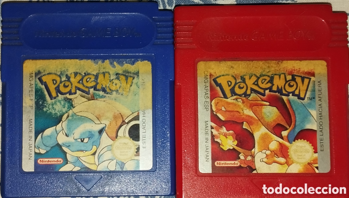 Videojuegos y consolas: Cartuchos Game Boy Color Pokemon Rojo y Azul Version PAL ESPA&Ntilde;A