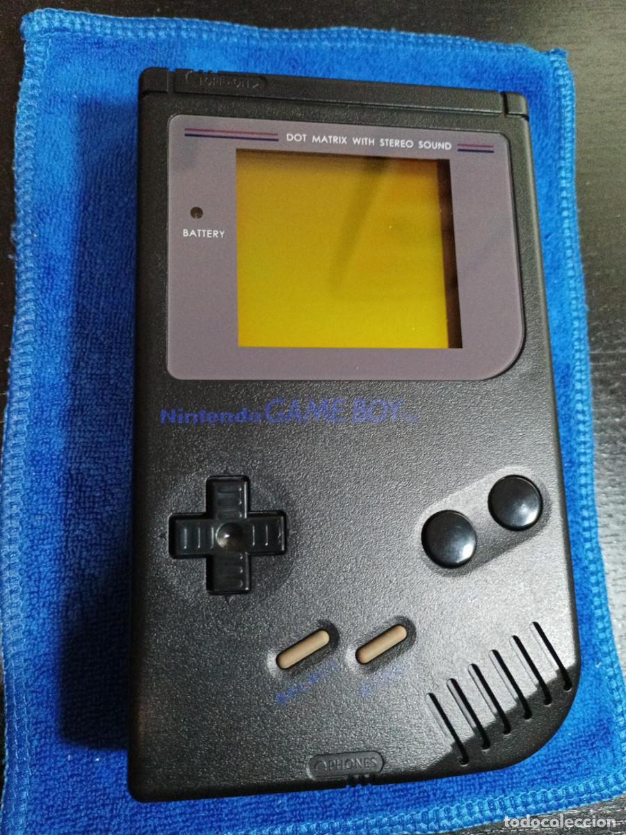 Videojuegos y consolas: Nintendo Game Boy DMG-01 negra + Tetris &mdash; Carcasa de reemplazo &mdash; Probada