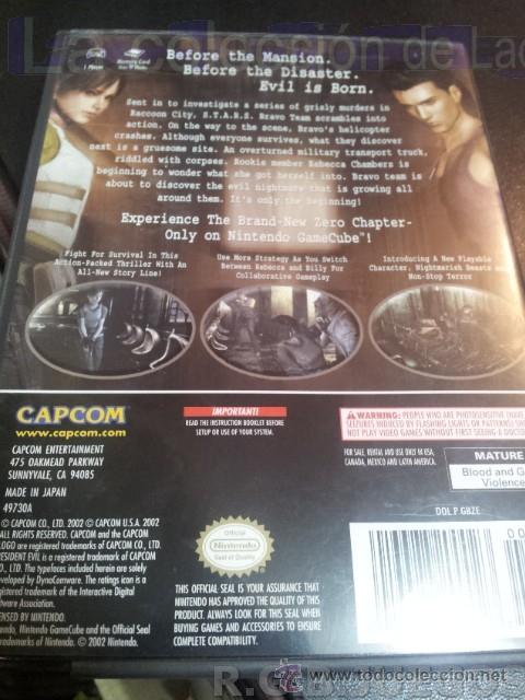 Videojuegos y consolas: RESIDENT EVIL ZERO PARA GAMECUBE 2 DISCOS NTSC AMERICANO COMPLETO GAME CUBE - Foto 4