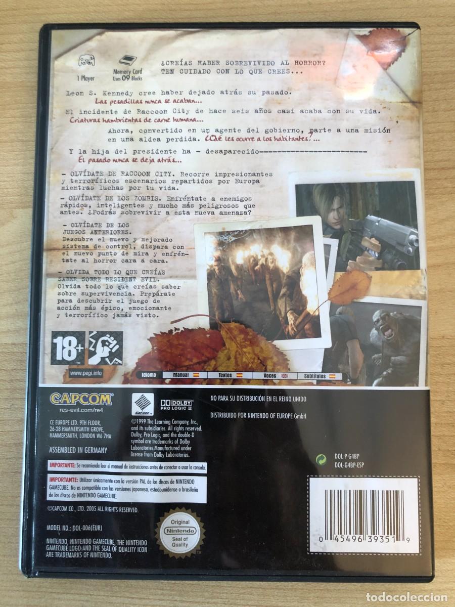 Videojuegos y consolas: RESIDENT EVIL 4. NINTENDO GAMECUBE. PAL ESPA&Ntilde;A - Foto 3