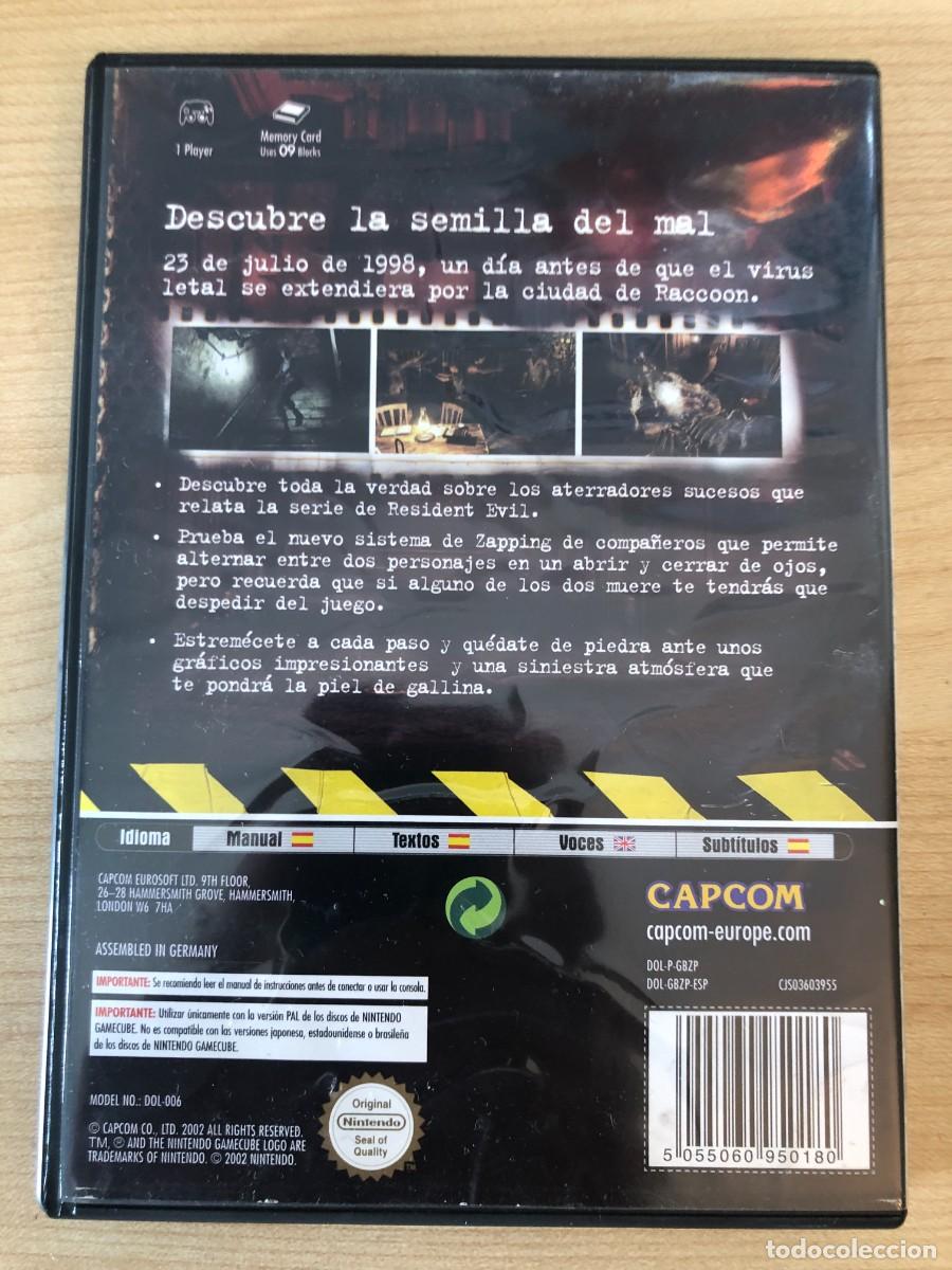 Videojuegos y consolas: RESIDENT EVIL ZERO. NINTENDO GAMECUBE. PAL ESPA&Ntilde;A - Foto 2