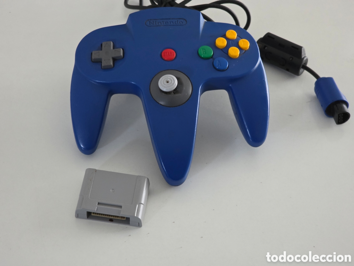 Videojuegos y consolas: mando nintendo 64 original azul + controller pak memoria - Foto 1