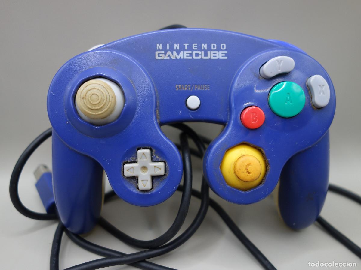 Videojuegos y consolas: MANDO AZUL Y TRANSPARENTE ORIGINAL DE NINTENDO GAMECUBE - Foto 1