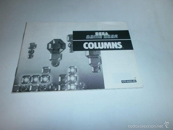 Videojuegos y consolas: MANUAL DE INSTRUCCIONES COLUMNS SEGA GAME GEAR - Foto 1