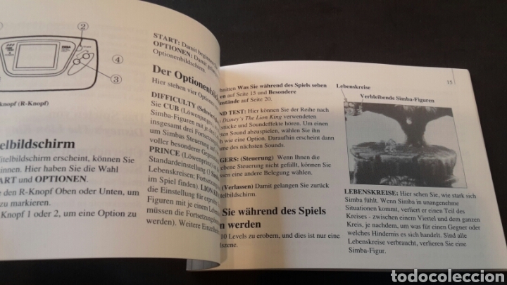 Videojuegos y consolas: Instrucciones game gear Rey leon - Foto 2