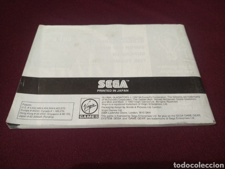 Videojuegos y consolas: Manual Global gladiator, Game gear - Foto 2