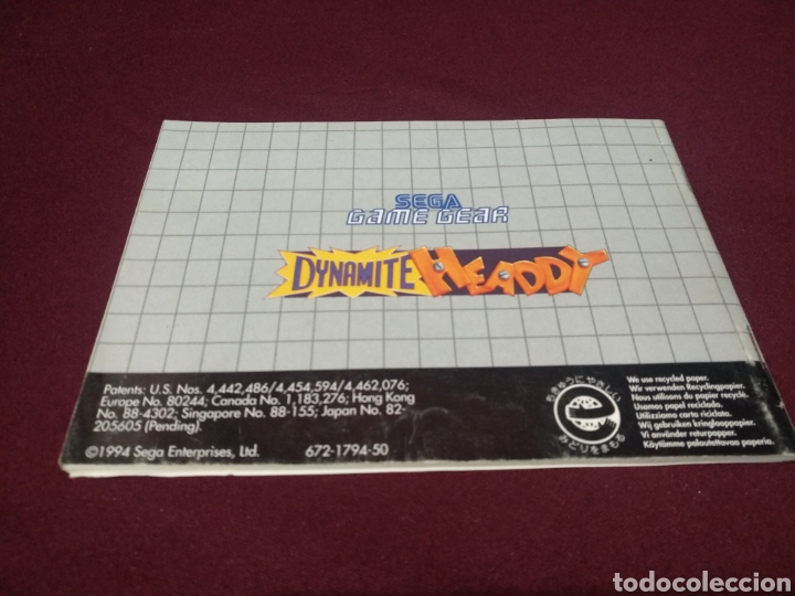 Videojuegos y consolas: Manual Dynamite headdy, Game gear - Foto 2