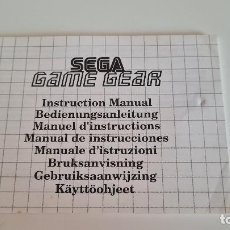 Videojuegos y Consolas: MANUAL INSTRUCCIONES GAME GEAR - SEGA. Lote 313284928