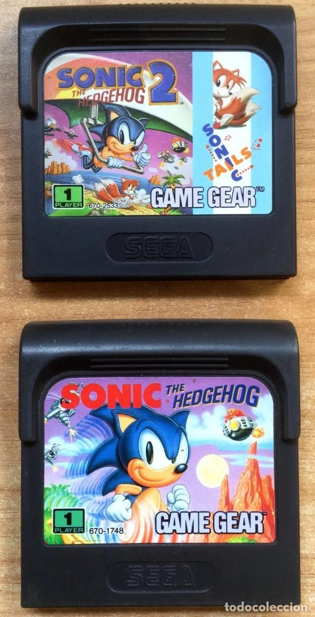 Videojuegos y Consolas: Lote de 2 Cartuchos: Sonic The Hedgehog y Sonic 2 - Sega Game Gear