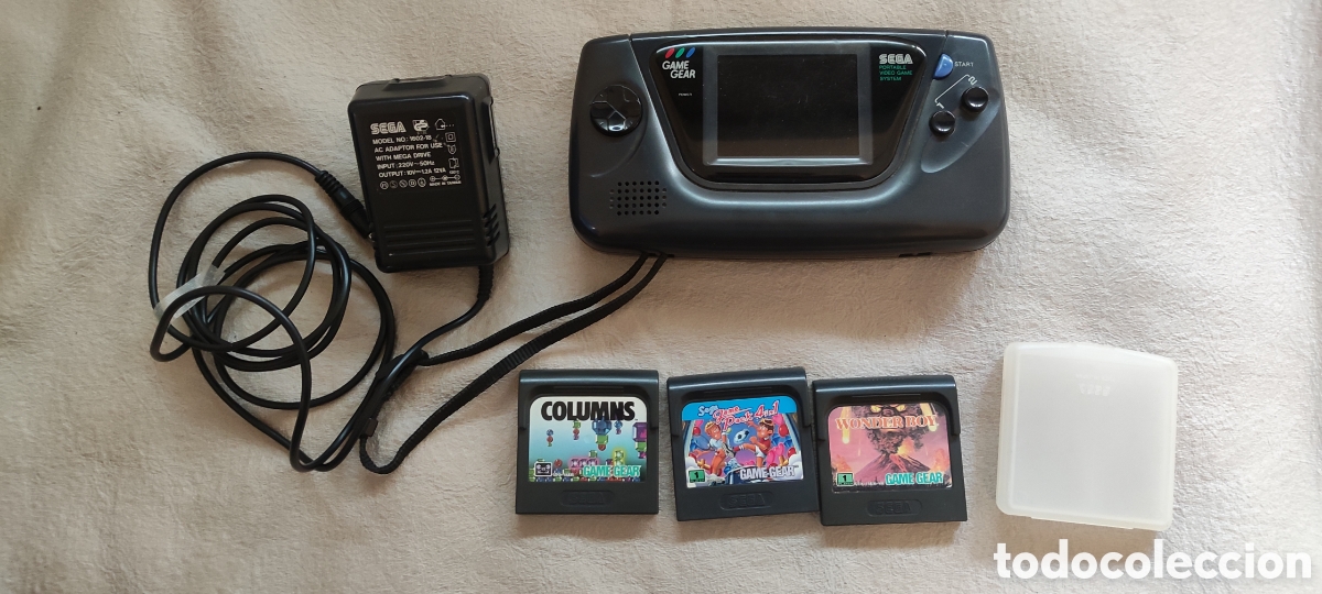 Videojuegos y consolas: ( LEER ) Consola port&aacute;til Sega Game Gear + 3 juegos y fuente alimentaci&oacute;n