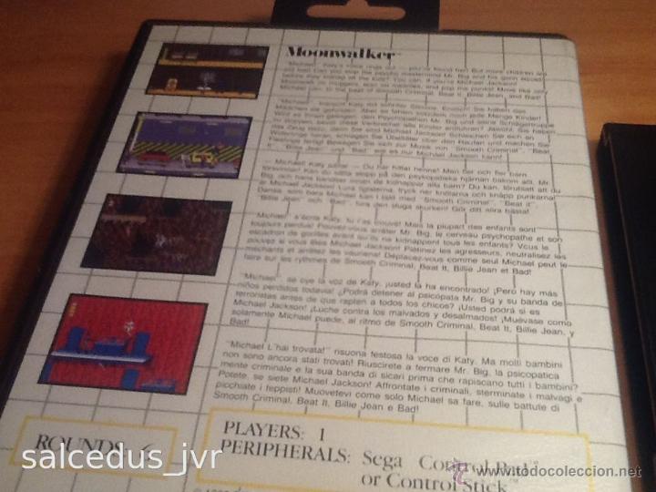 Videojuegos y consolas: Michael Jackson Moonwalker juego para Sega Master System con Caja - Foto 3