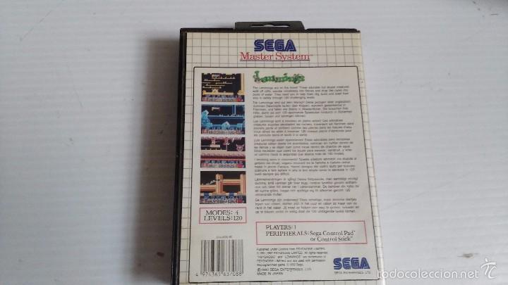Videojuegos y consolas: master system  juego lemmings - Foto 2