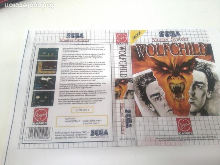Videojuegos y consolas: WOLFCHILD MASTER SYSTEM CARATULA COVER REMPLAZO - Foto 1