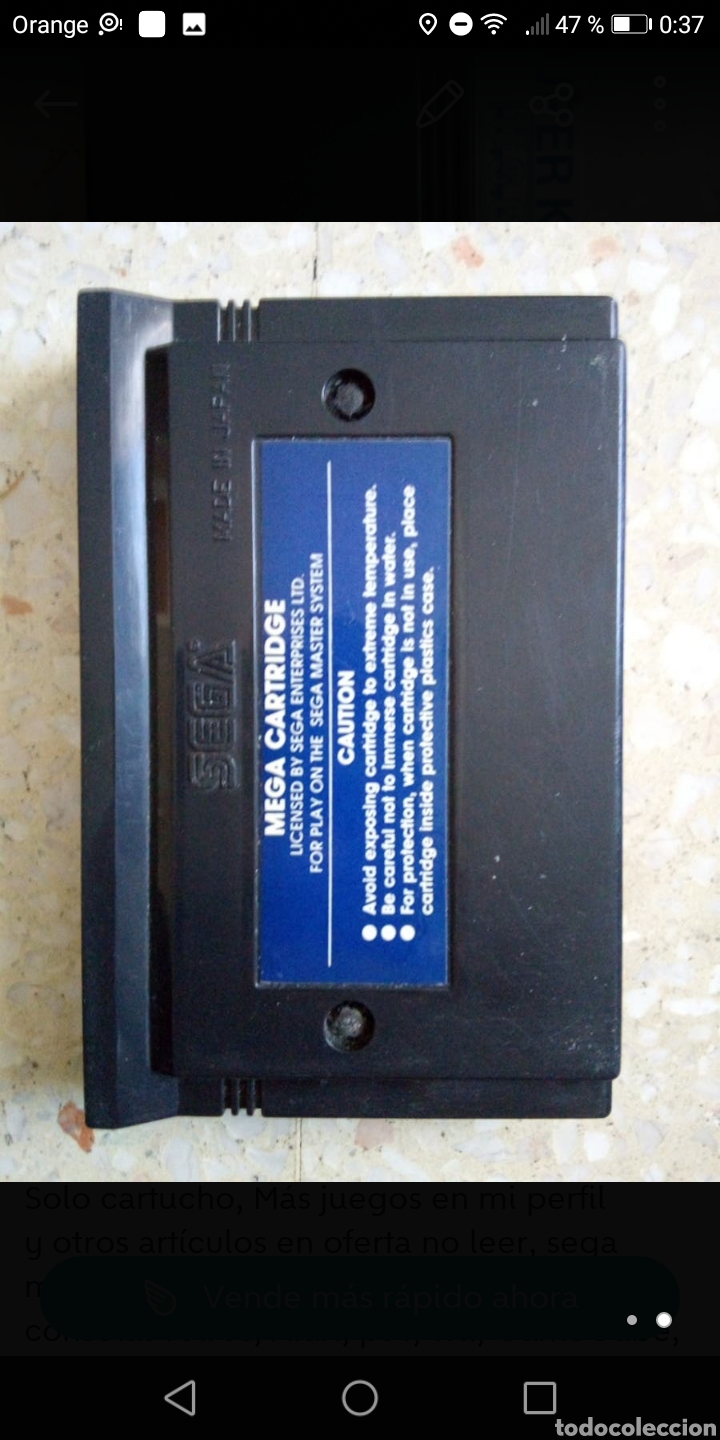 Videojuegos y consolas: Juego Sega master system s&uacute;per kick off Funcionando. - Foto 2
