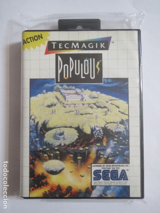 Videojuegos y consolas: TECMAGIK POPULOUS SEGA MASTER SYSTEM 1989 USADO COMPLETO Y FUNCIONA - Foto 1