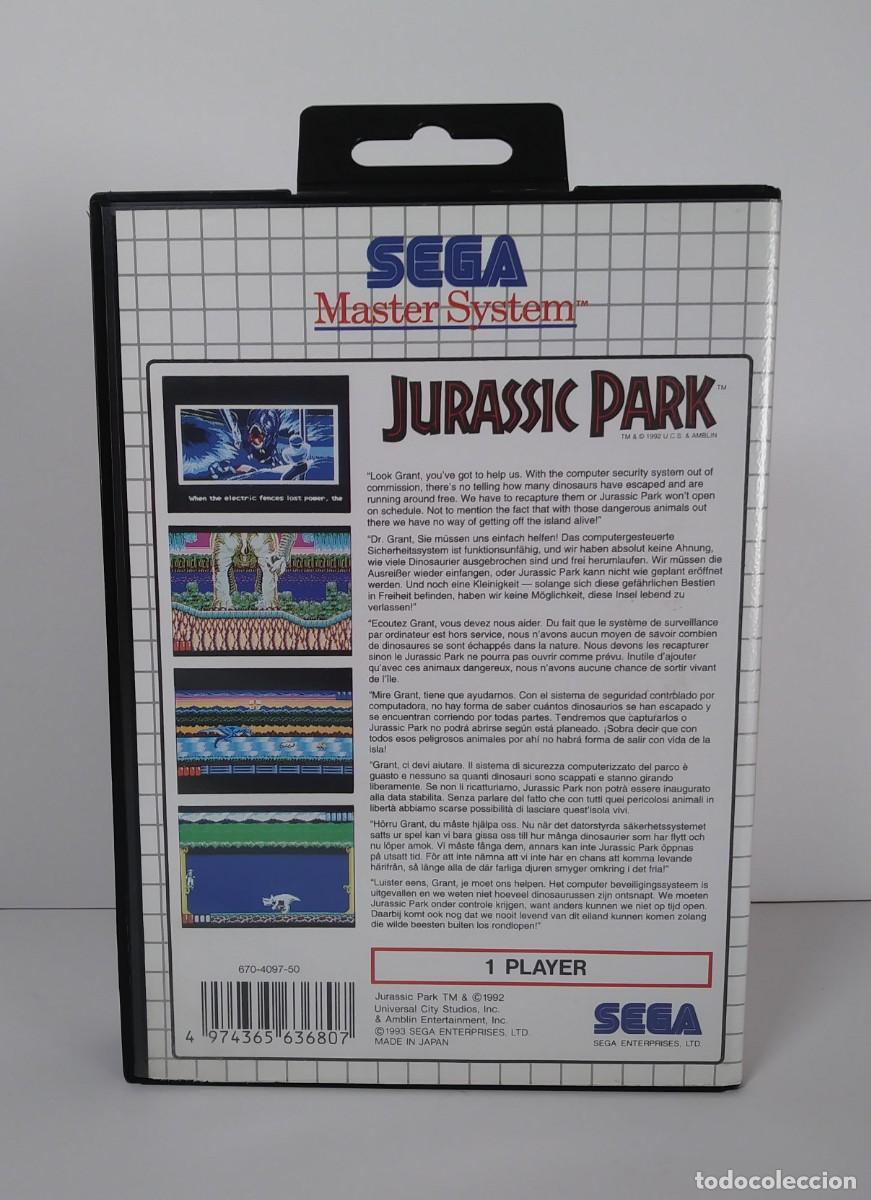 Videojuegos y consolas: JURASSIC PARK MASTER SYSTEM COMPLETO - Foto 3