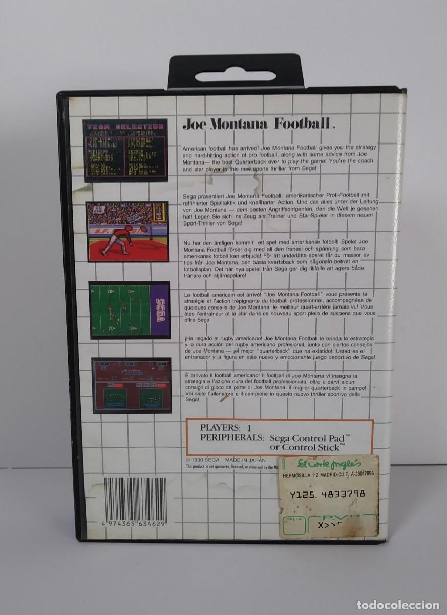 Videojuegos y consolas: JOE MONTANA FOOTBALL MASTER SYSTEM COMPLETO - Foto 3