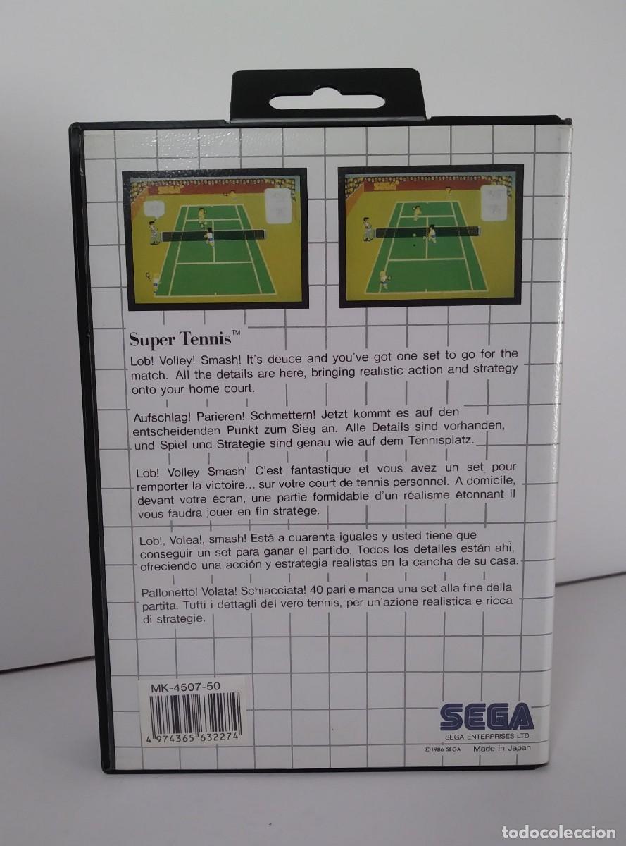 Videojuegos y consolas: SUPER TENNIS MASTER SYSTEM COMPLETO - Foto 3