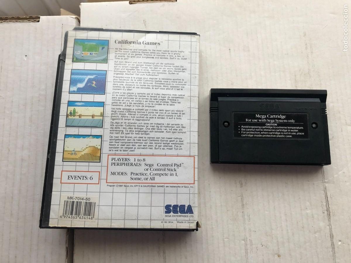 Videojuegos y consolas: california games - SEGA MASTER SYSTEM SMS MS KRAETEN - Foto 2