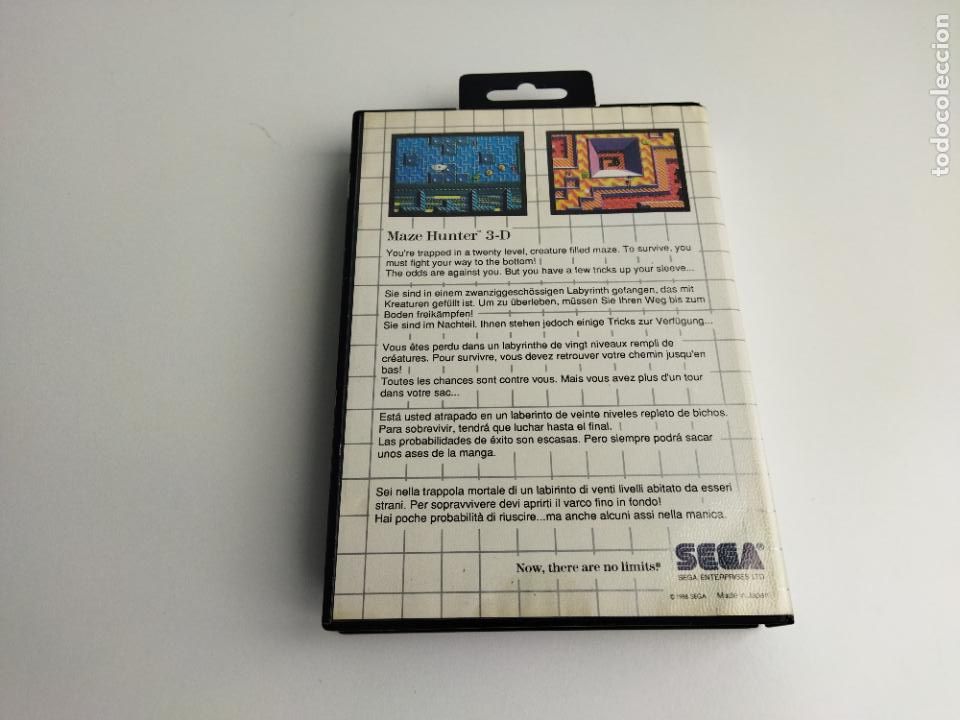 Videojuegos y consolas: MAZE HUNTER 3D 3-D - MASTER SYSTEM - SEGA MASTERSYSTEM - CAJA Y CARTUCHO - FUNCIONANDO - Foto 7