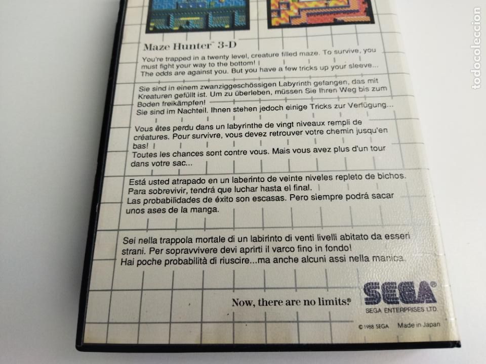 Videojuegos y consolas: MAZE HUNTER 3D 3-D - MASTER SYSTEM - SEGA MASTERSYSTEM - CAJA Y CARTUCHO - FUNCIONANDO - Foto 8