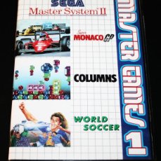 Videojuegos y Consolas: SEGA MASTER SYSTEM II - MASTER GAMES 1 - SUPERMÓNACO GP, COLUMNS, WORLD SOCCER - 1993
