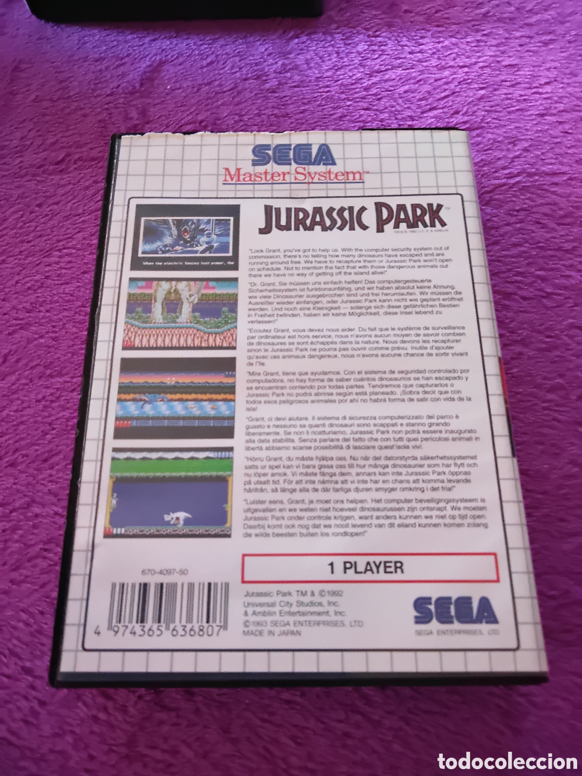 Videojuegos y consolas: VIDEOJUEGO SEGA MASTER SYSTEM JURASSIC PARK - Foto 3