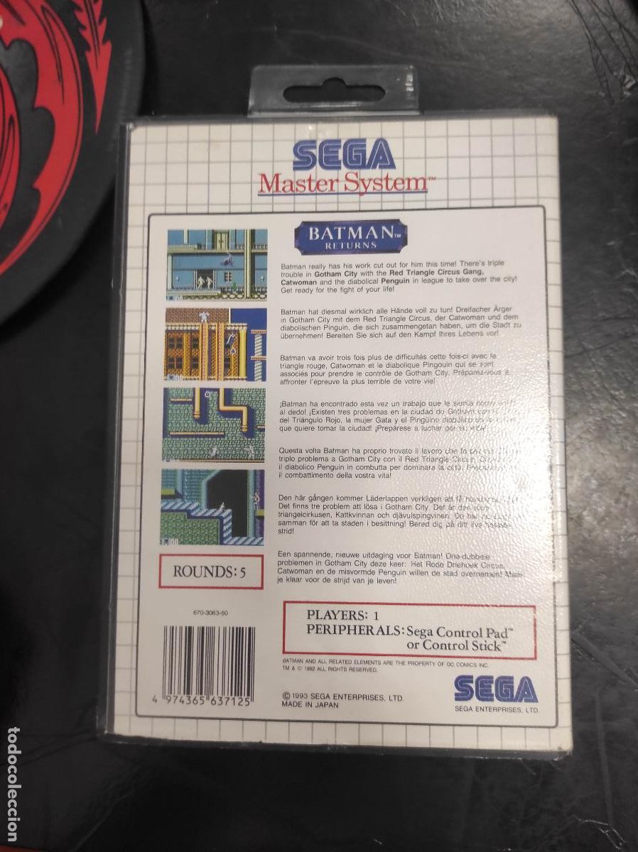 Videojuegos y consolas: Batman Returns - Sega master system SMS - PAL Sin manual - Foto 2