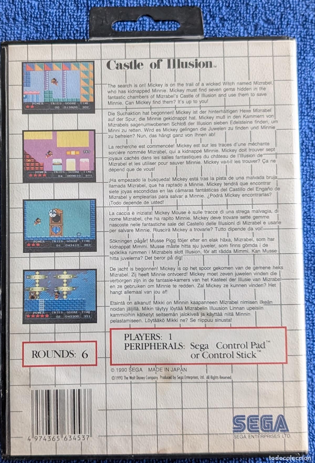 Videojuegos y consolas: Casttle of Illusion - Mickey Mouse - SEGA Master System (1990) - Foto 2