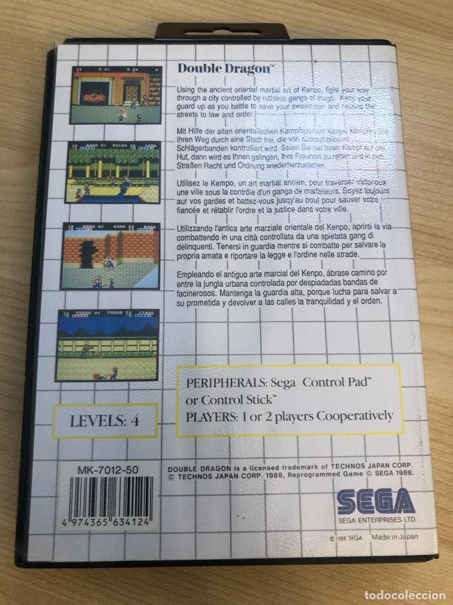 Videojuegos y consolas: Double Dragon Sega Master System Pal Espa&ntilde;a Sin Manual Original - Foto 2