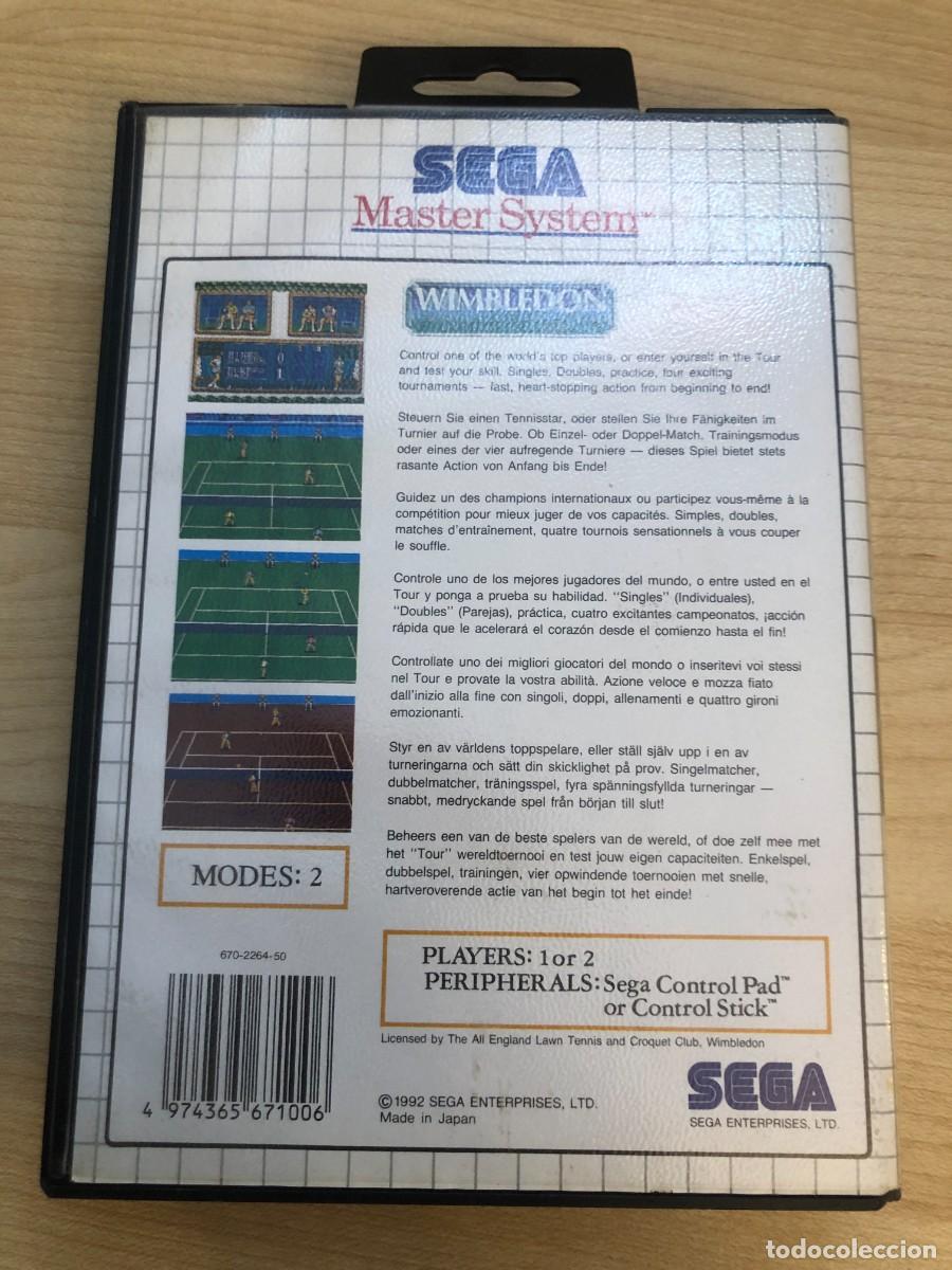 Videojuegos y consolas: Wimbledon Sega Master System Pal Espa&ntilde;a Completo Original - Foto 2