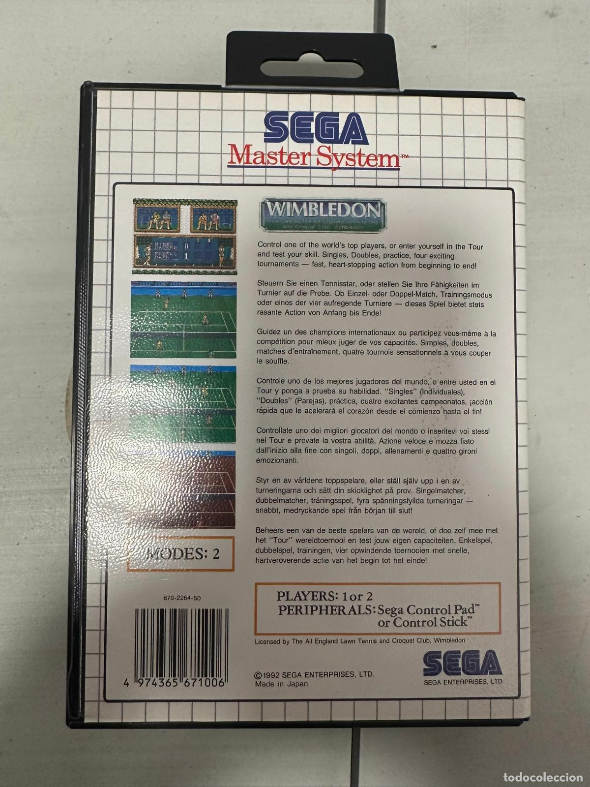 Videojuegos y consolas: Wimbledon - Sega Master System MS - PAL Sin manual - Foto 3