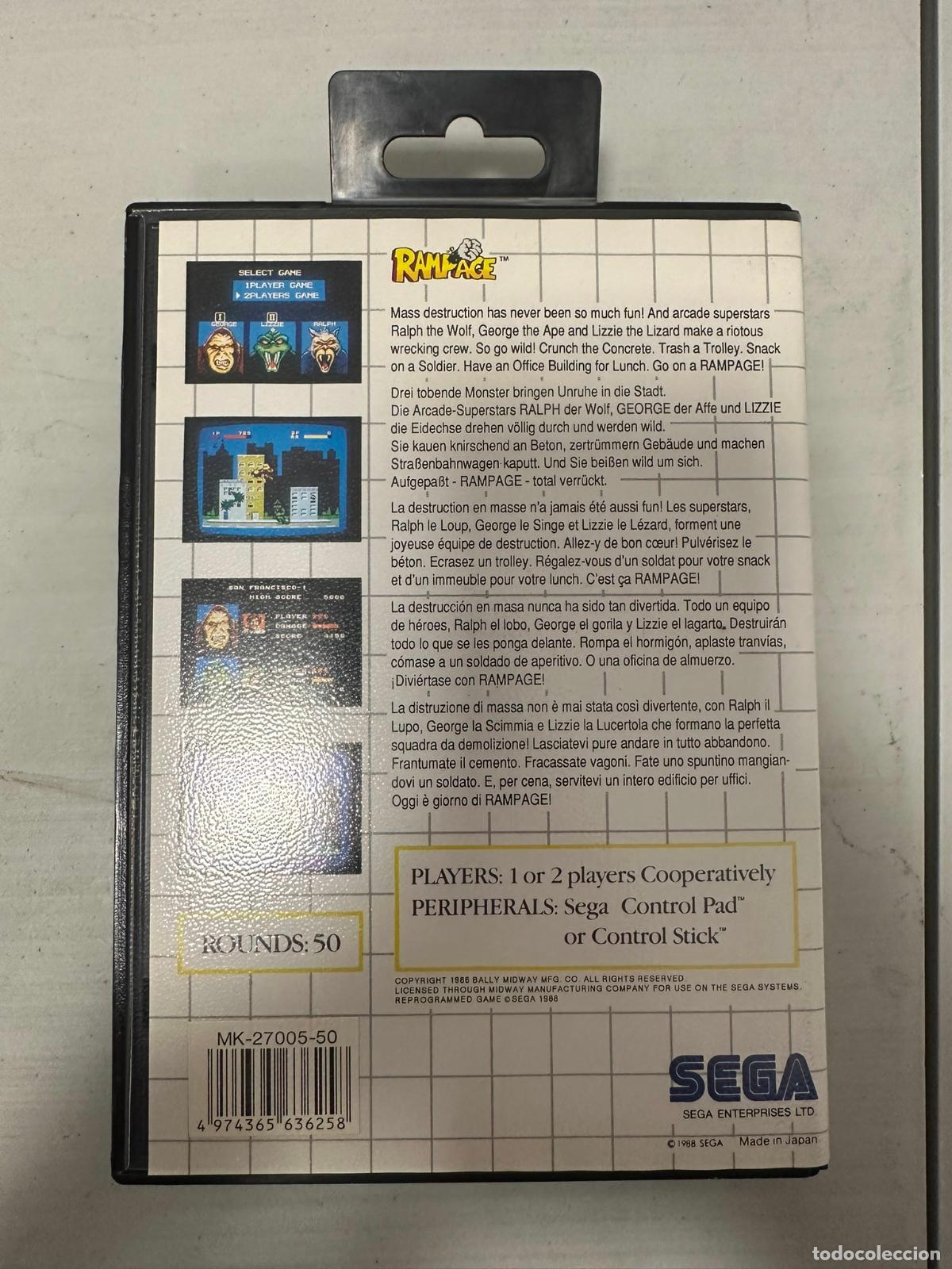 Videojuegos y consolas: Rampage - Sega master system MS - Sin manual PAl - Foto 3