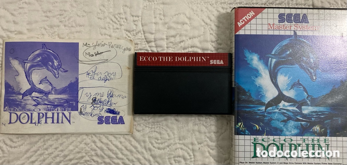 Videojuegos y consolas: Sega m&aacute;ster System Ecco the Dolphin. Buen estado. Completo. - Foto 1