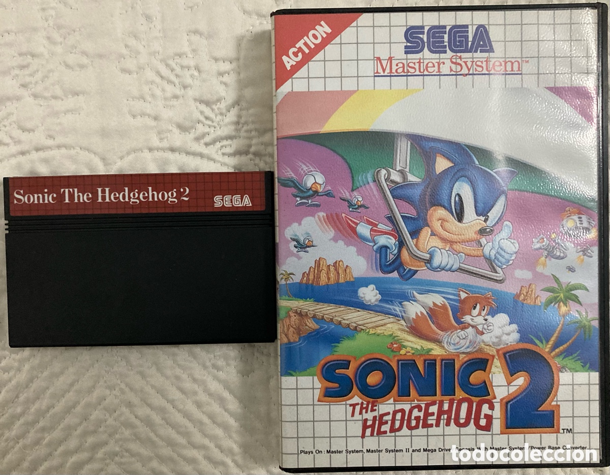 Videojuegos y consolas: Sega m&aacute;ster System Sony the hedgehog 2. Buen estado. - Foto 1