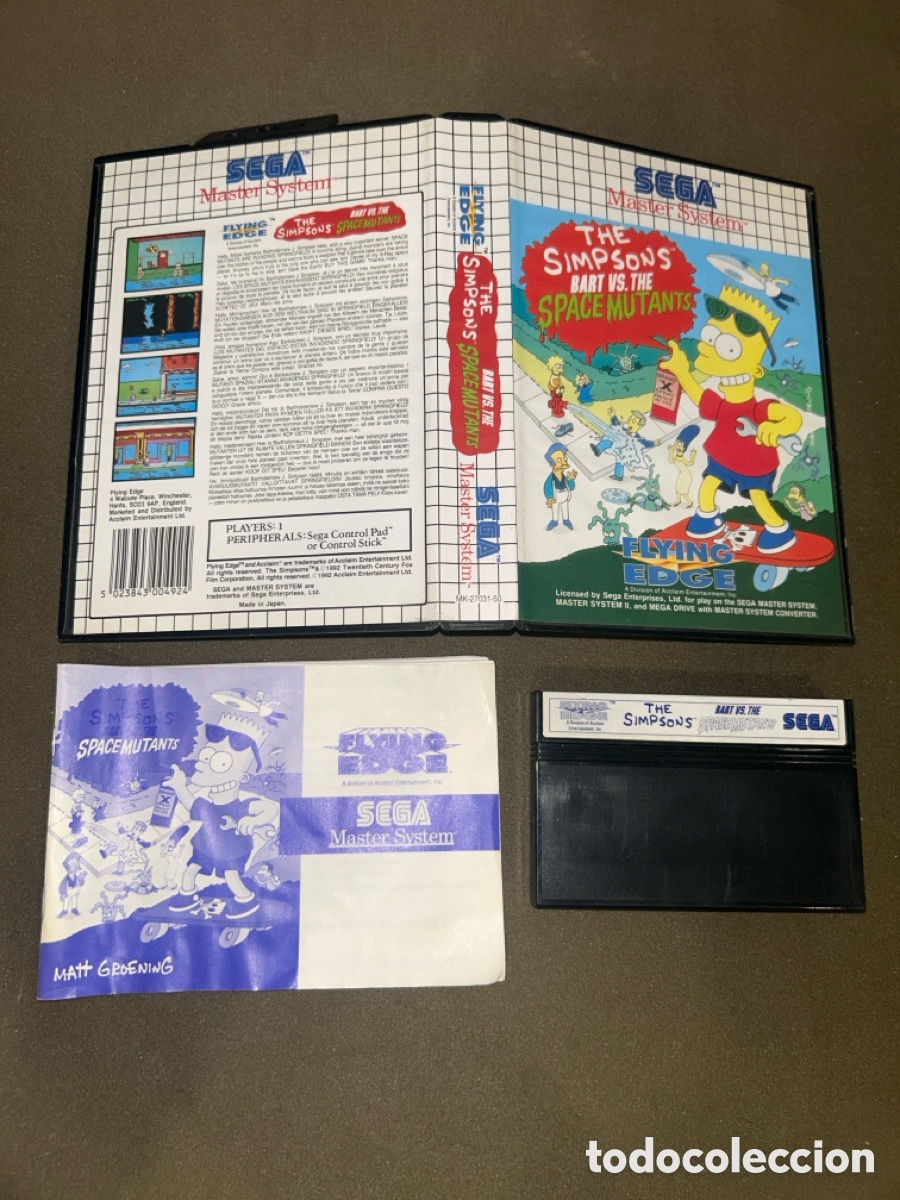 Videojuegos y consolas: SEGA MASTER SYSTEM THE SIMPSONS BART VS THE SPACE MUTANTS COMPLETO - Foto 1