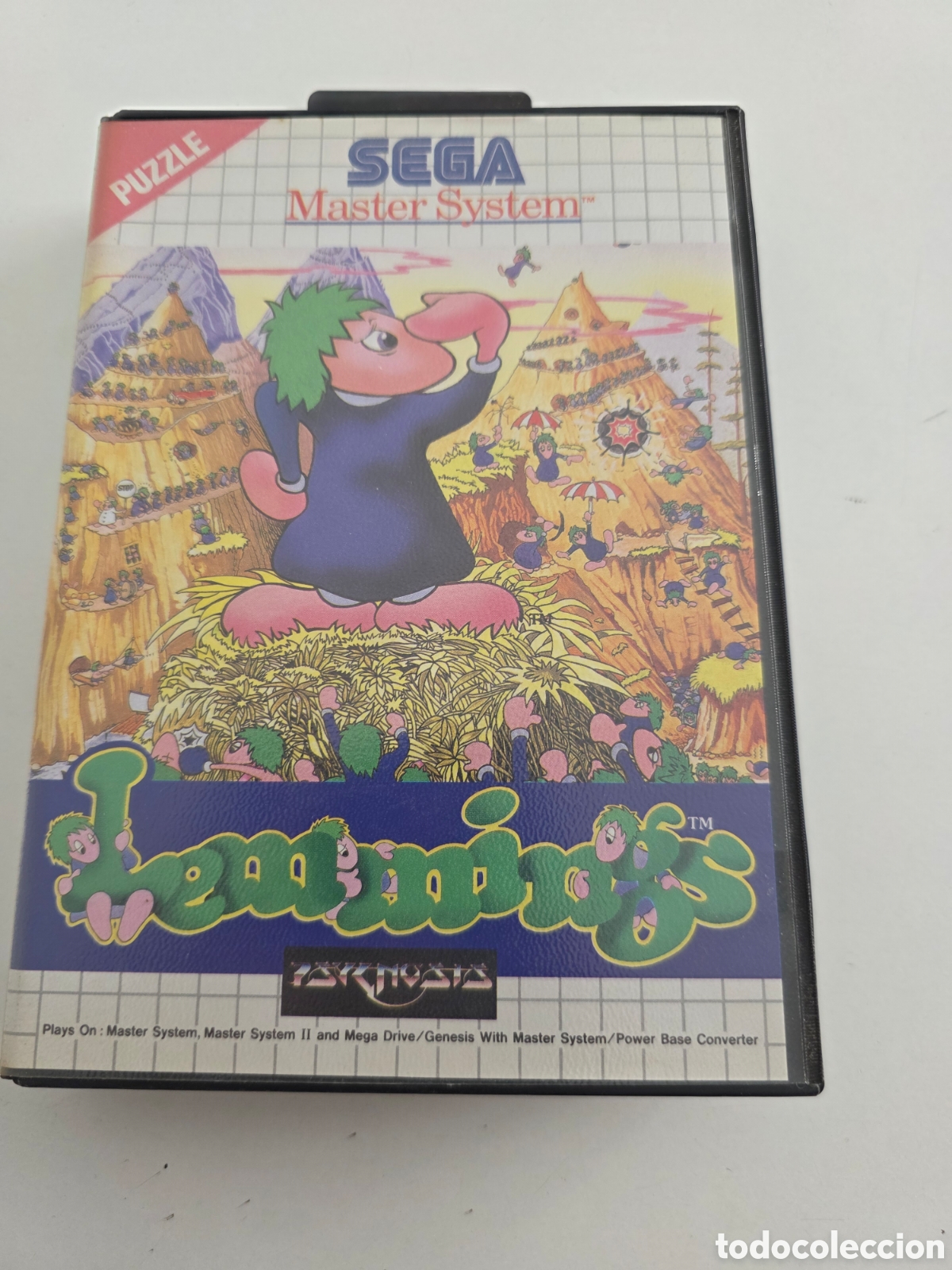 Videojuegos y consolas: Lemmings Sega Master System completo con caja y cat&aacute;logo original - Foto 1