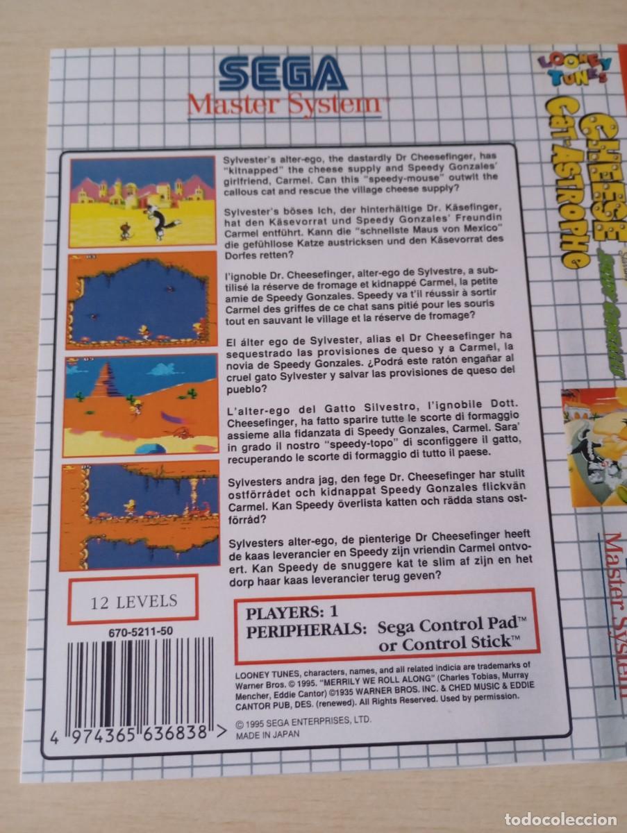 Videojuegos y consolas: Portada Sega Master System Cheese Cat-Astrophe - Foto 2