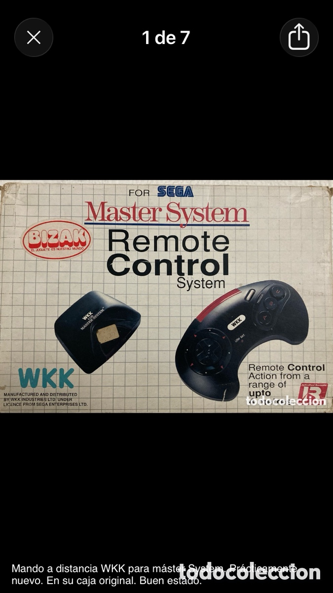 Videojuegos y Consolas: Mando a distancia WKK para M&aacute;ster System. En su caja original. Buen estado.