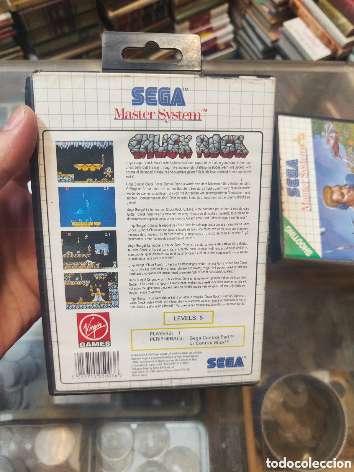 Videojuegos y consolas: Video juego Chuck rock m&aacute;ster system - Foto 3