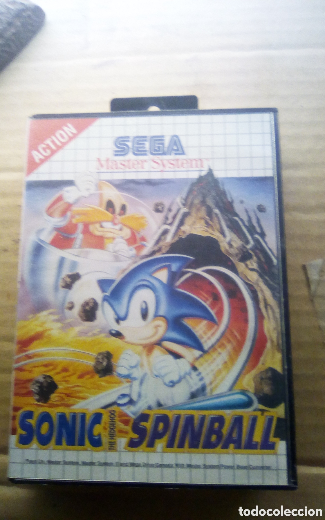 Videojuegos y consolas: Caja vac&iacute;a del juego Sonic Spinball. The Hedgehog. Action. Sega Master System. 1994. Solo caja vac&iacute;a