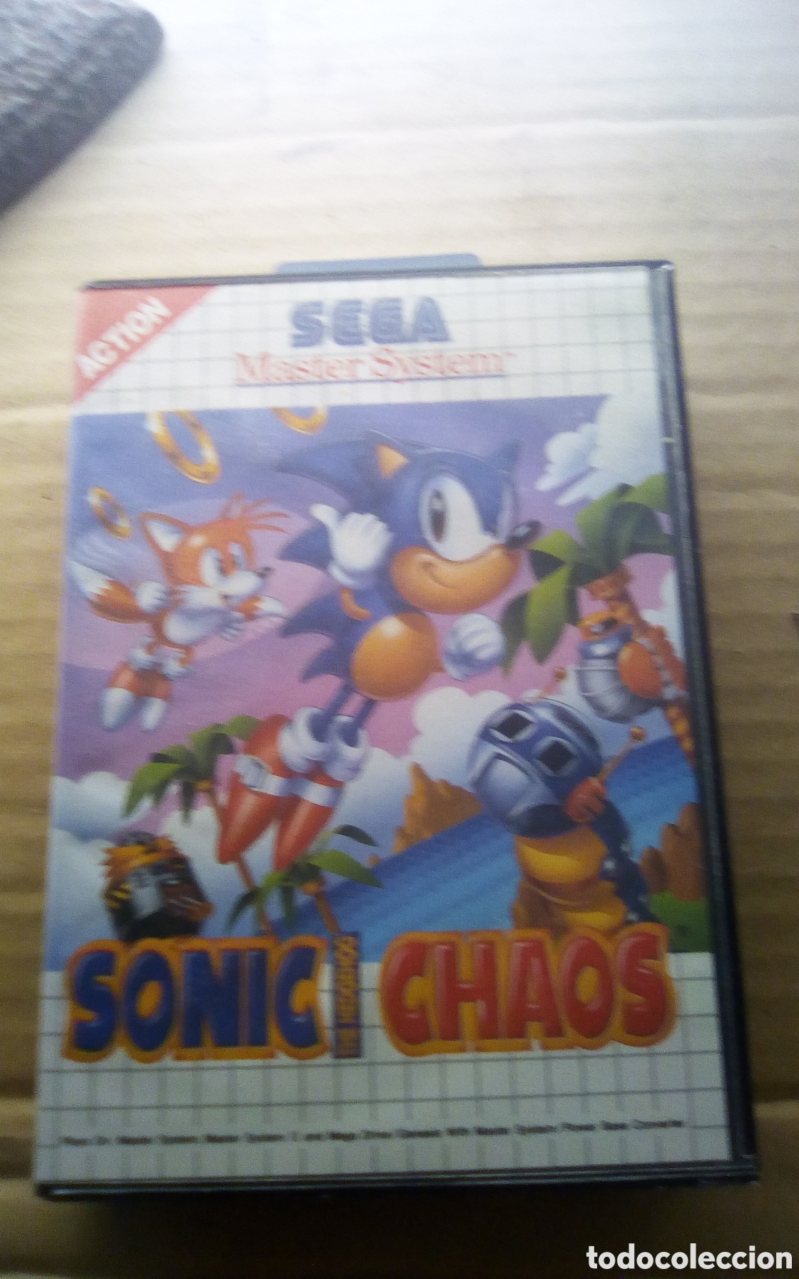 Videojuegos y consolas: Caja vac&iacute;a del juego Sonic Chaos. The Hedgehog. Action. Sega Master System. 1993. Solo la caja vac&iacute;a